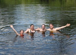 Students cool off during intense theology sessions